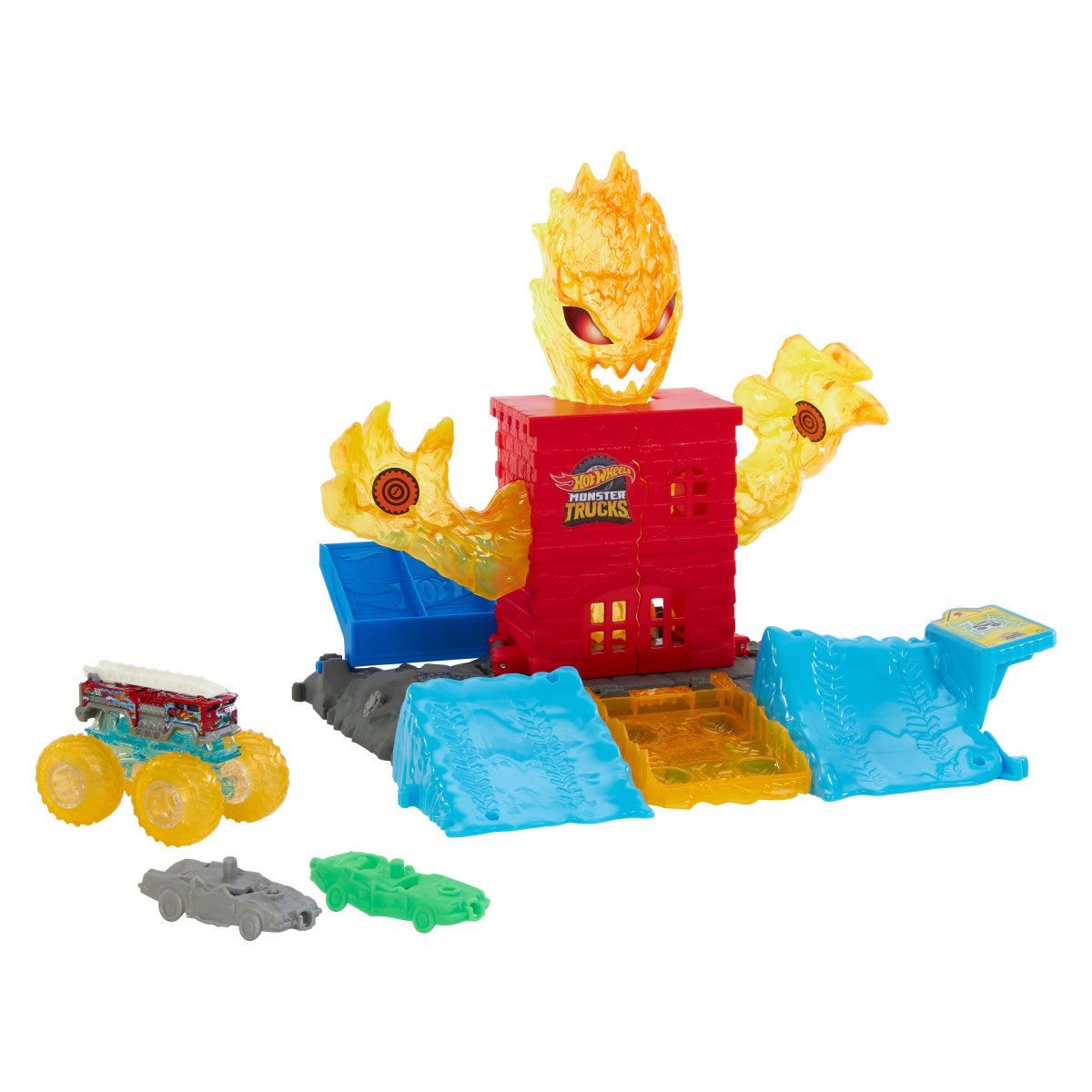 Hot Wheels Monster Trucks Arena Energía Demolición Apaga El Fuego